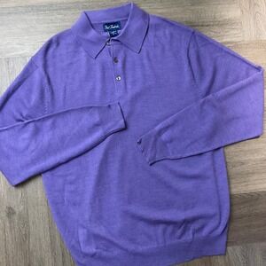 Vintage Paul Fredrick Sweater Mens‎ Medium Purple 100% Extra Fine Merino Wool